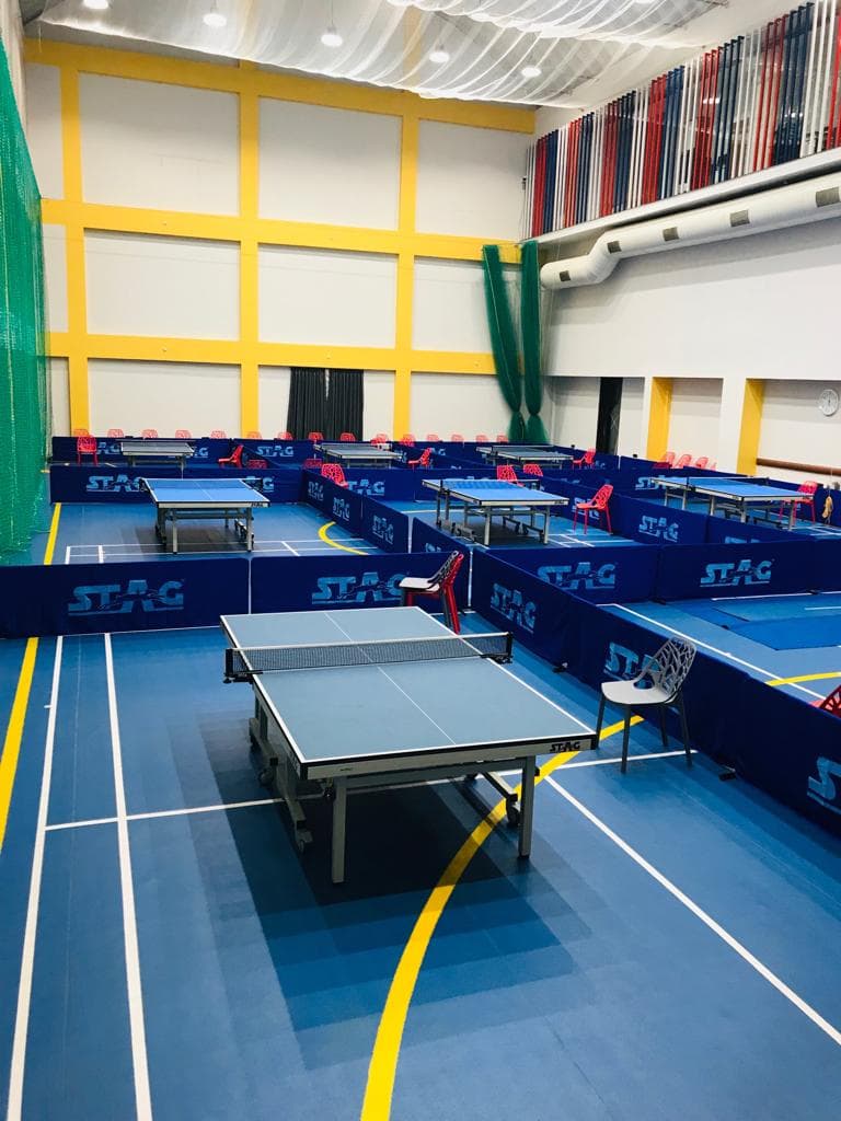 Sharwin Table Tennis Academy hall with STAG tables