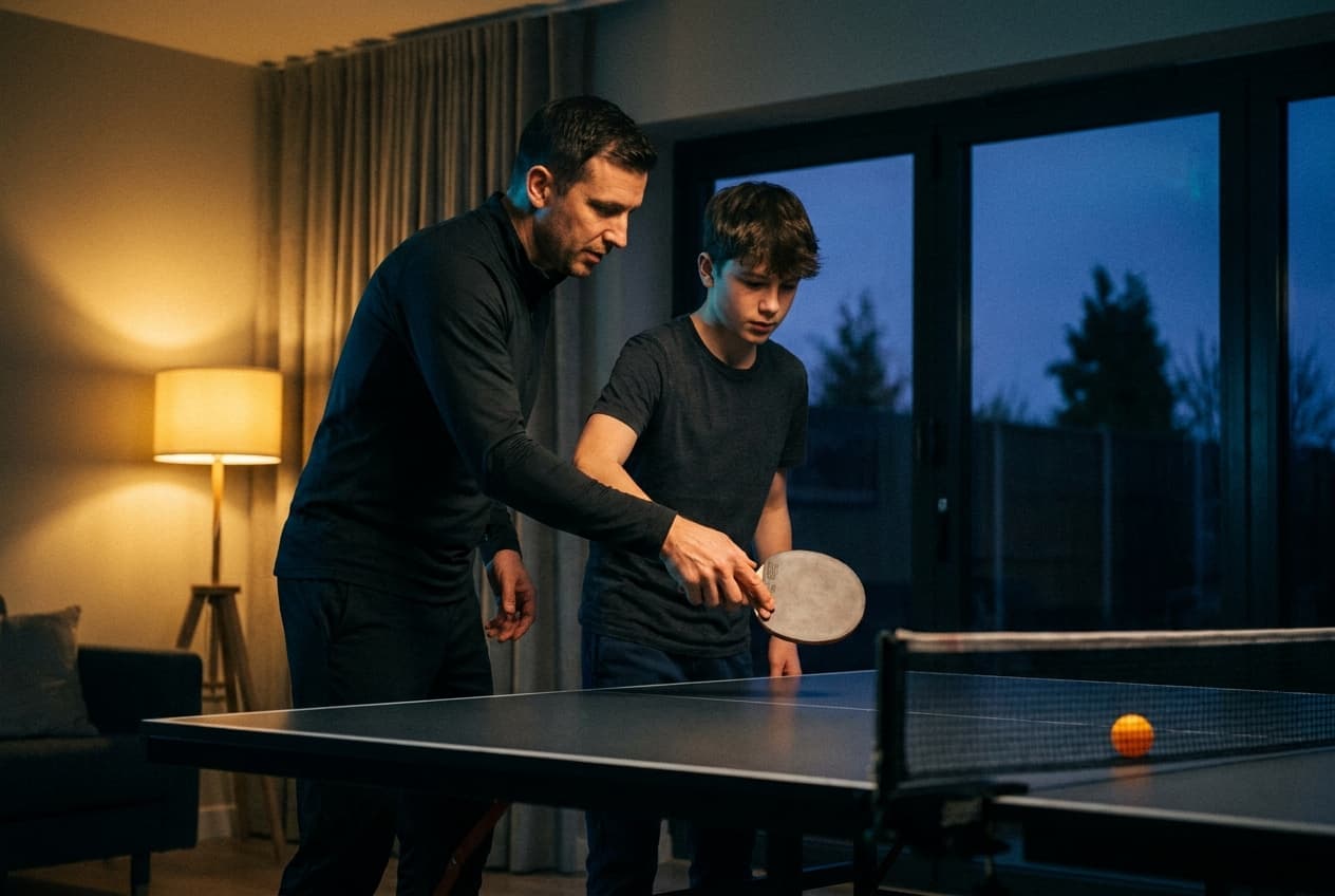 A private coaching session at a home table at dusk